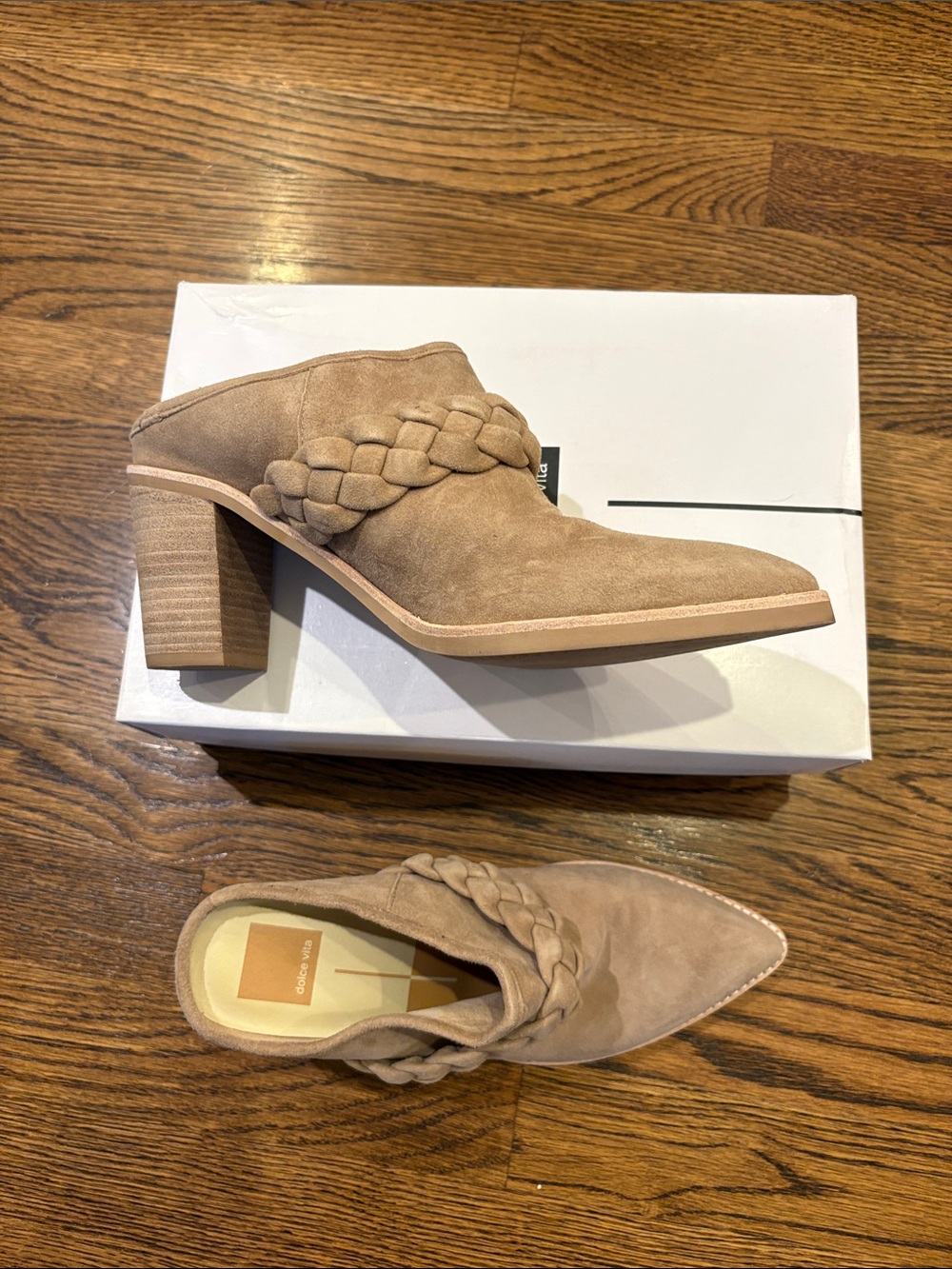 Dolce Vita Serla Braided Suede Pointed Toe Mule , 8
